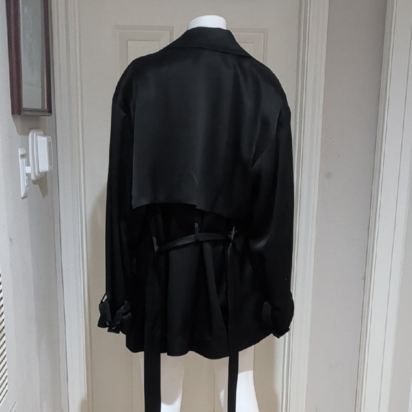 Vintage Dana Buchman Sophisticated Black Trench Coat Women's 10