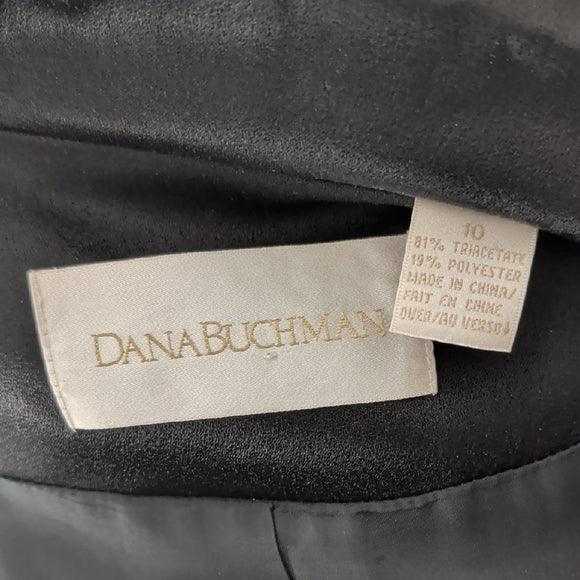 Vintage Dana Buchman Sophisticated Black Trench Coat Women's 10