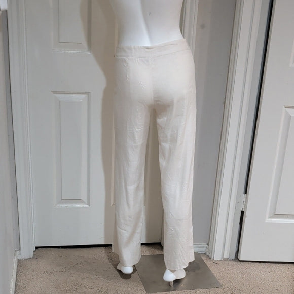 Ivanka Trump Chic Cream Women's Straight Leg Pants S/2