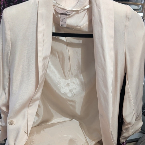 H&M Chic Women's Blazer in Soft Cream US 2