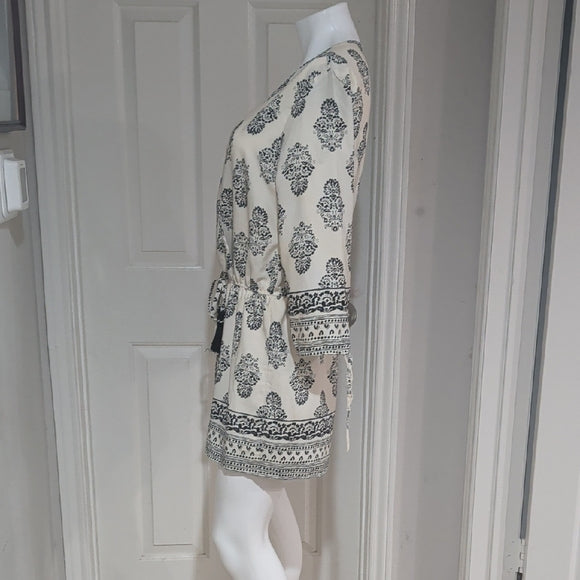 MCM Black and White Patterned Romper Longsleeve L