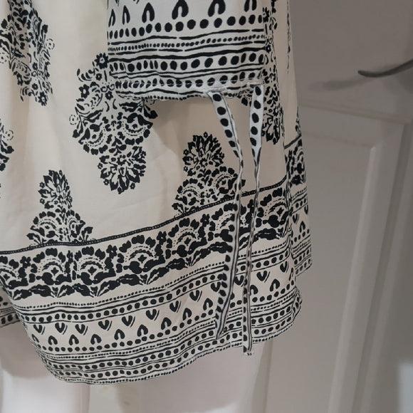 MCM Black and White Patterned Romper Longsleeve L