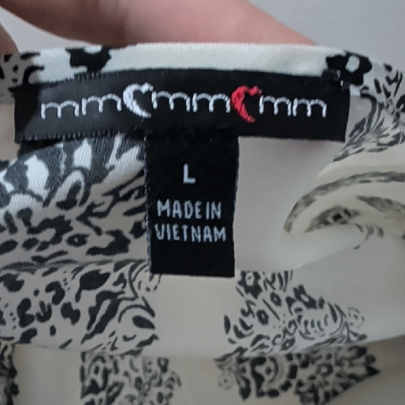 MCM Black and White Patterned Romper Longsleeve L