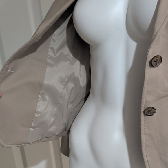 Banana Republic Blazer Womens 0 Tan Cotton Blend Stretch Business Casual Classic