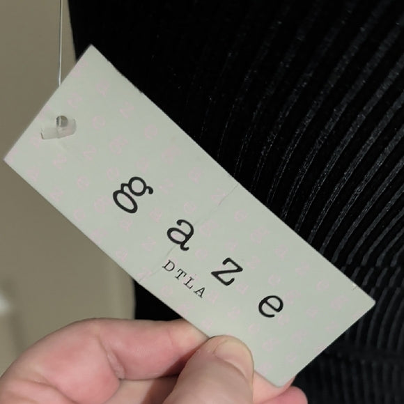 NWT Gaze Black Mini Dress Racerback XS