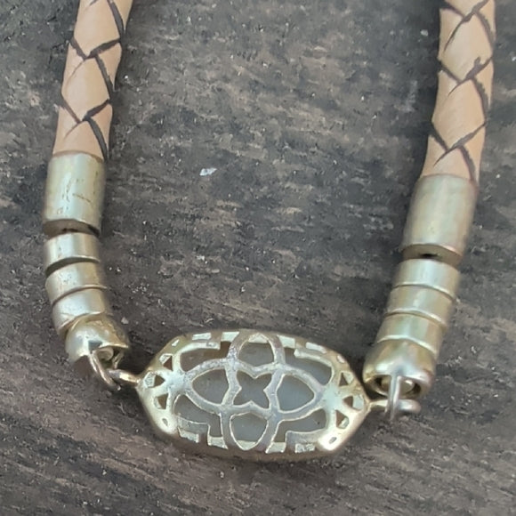 Kendra Scott Chic Tan and Gold Women's Adjustable Leather Bracelet