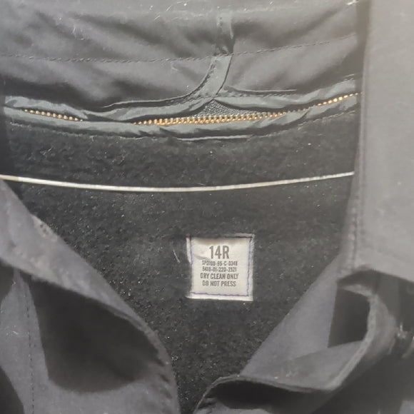 NWT Stylish Navy Blue Fleece Trench Coat Women's 14R