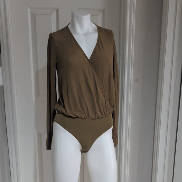 Forever 21 Shimmering Green Bodysuit S