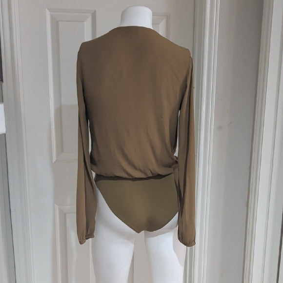 Forever 21 Shimmering Green Bodysuit S