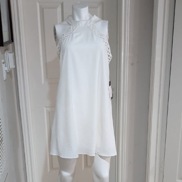 NWT Lulu's White Lace Halter Mini Dress M