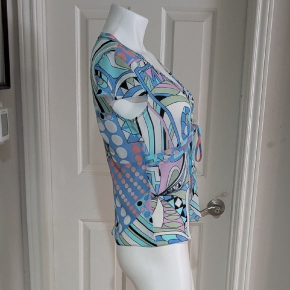 Agora Multicolor Abstract Women's Blouse M