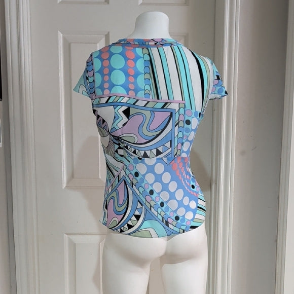 Agora Multicolor Abstract Women's Blouse M