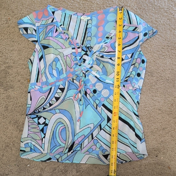 Agora Multicolor Abstract Women's Blouse M