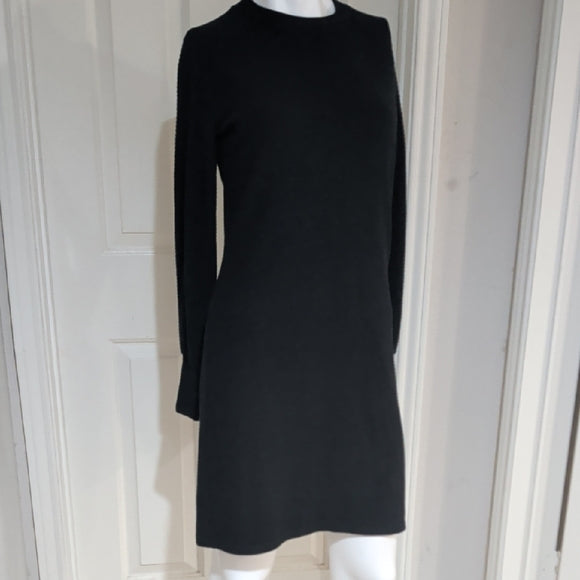 Steve Madden Chic Long Sleeve Ribbed Bodycon Black Dress L
