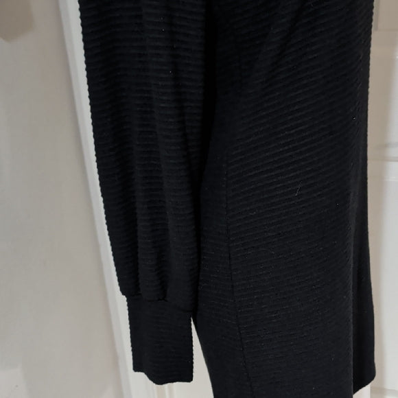 Steve Madden Chic Long Sleeve Ribbed Bodycon Black Dress L