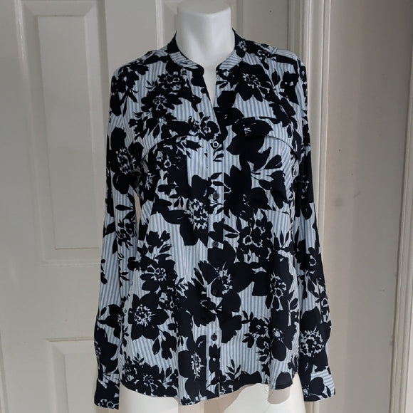 Calvin Klein Chic Blue Floral Women's Blouse M