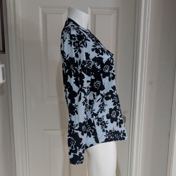 Calvin Klein Chic Blue Floral Women's Blouse M