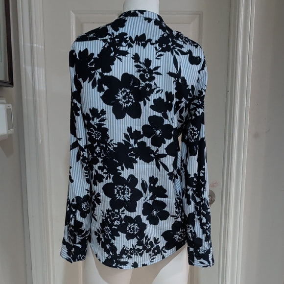 Calvin Klein Chic Blue Floral Women's Blouse M