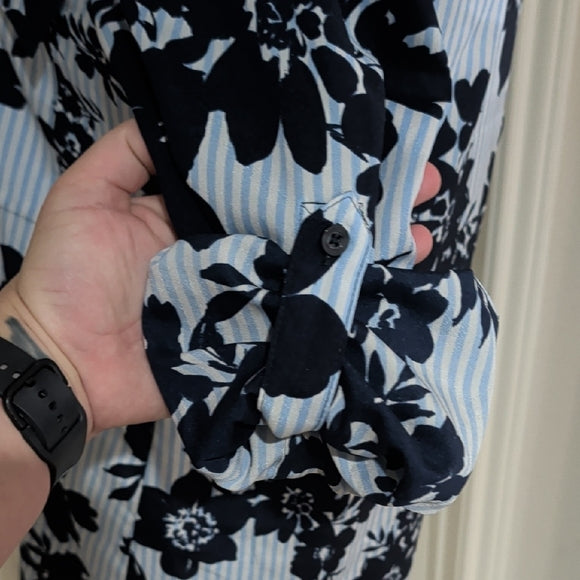 Calvin Klein Chic Blue Floral Women's Blouse M