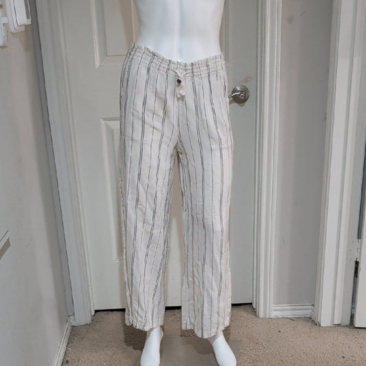 Time and Tru White Pants with Black Stripes XS