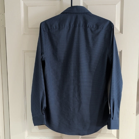 Michael Kors Classic Navy Button Down Shirt Men's Medium Slim Stretch