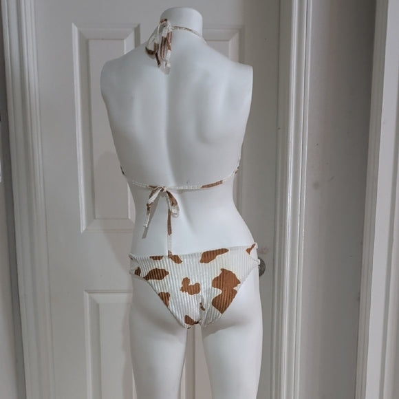SHEIN Cow Print Chain Bikini Set, Women's Medium