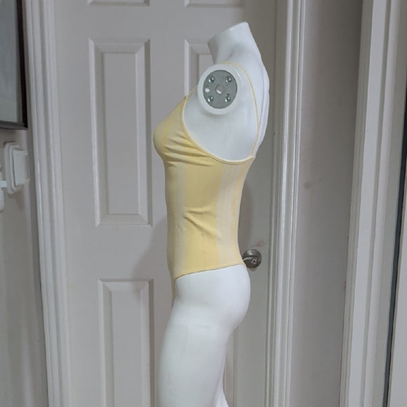 Colsie Soft Yellow Apparel Ribbed Bodysuit L
