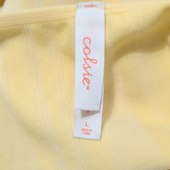 Colsie Soft Yellow Apparel Ribbed Bodysuit L