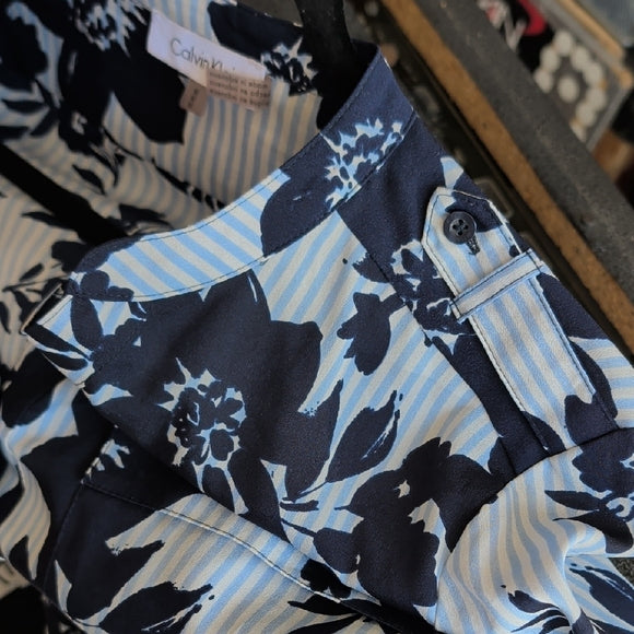 Calvin Klein Chic Blue Floral Women's Blouse M
