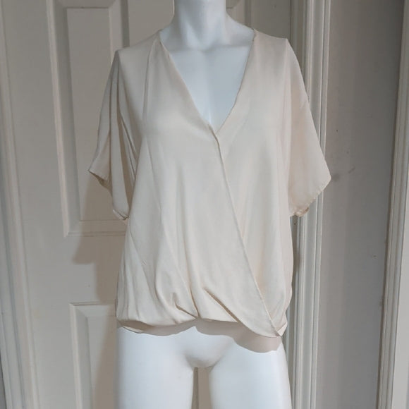 Vince Cream Wrap Blouse Women's Small
