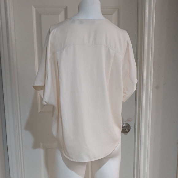 Vince Cream Wrap Blouse Women's Small