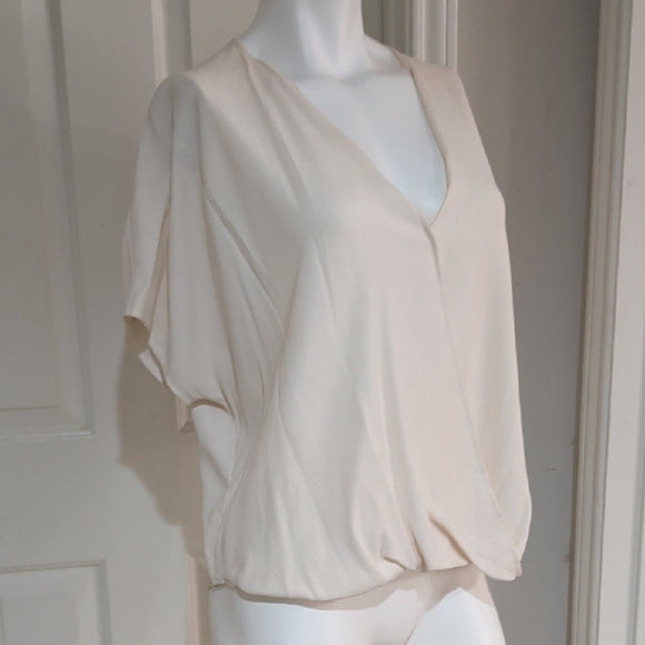Vince Cream Wrap Blouse Women's Small