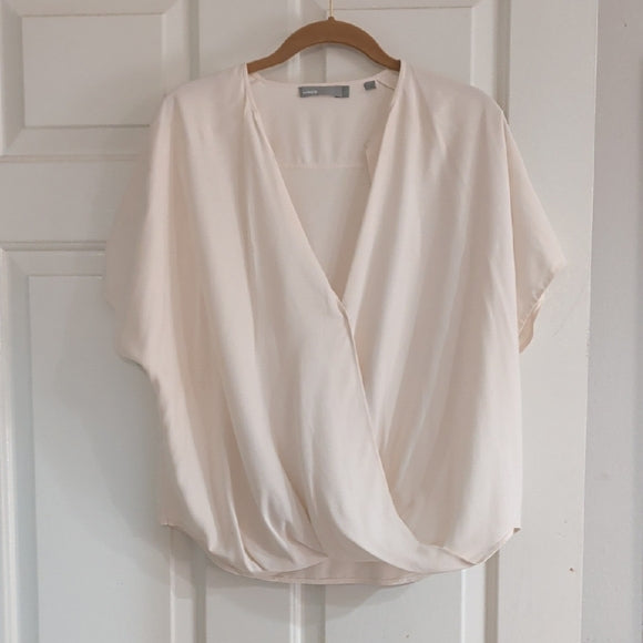 Vince Cream Wrap Blouse Women's Small