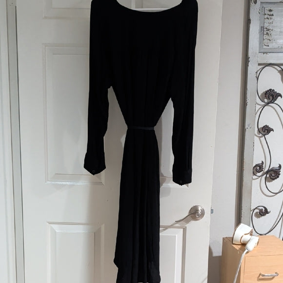 Terra & Sky Elegant Black Long Sleeve Button-Down Dress 0X/14W