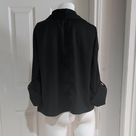 MAX STUDIO Black Open Drape Lapel Blazer Jacket XL