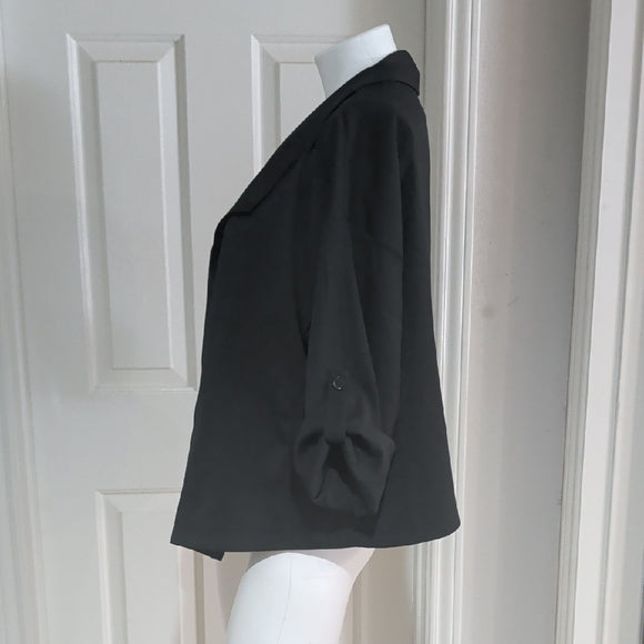 MAX STUDIO Black Open Drape Lapel Blazer Jacket XL
