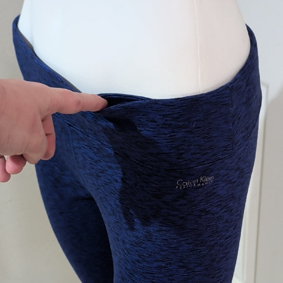 Calvin Klein Chic Navy Textured Leggings Large