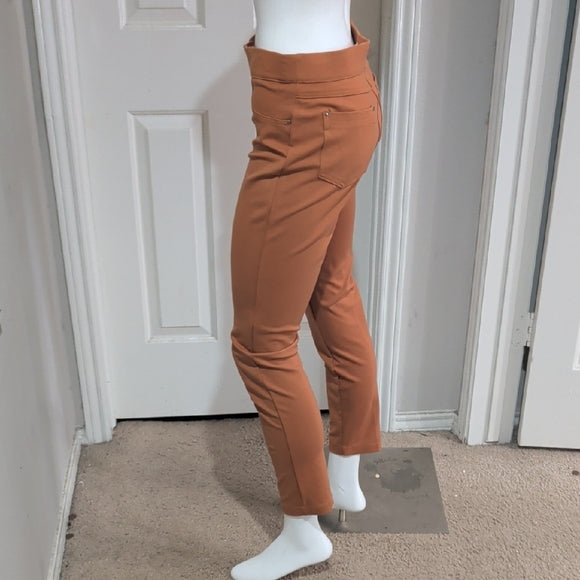 89th & Madison Rust Orange Stretch Skinny Pants PM