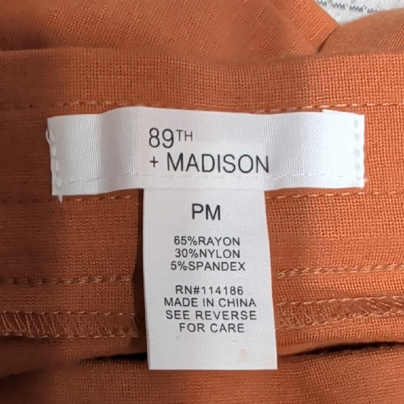 89th & Madison Rust Orange Stretch Skinny Pants PM
