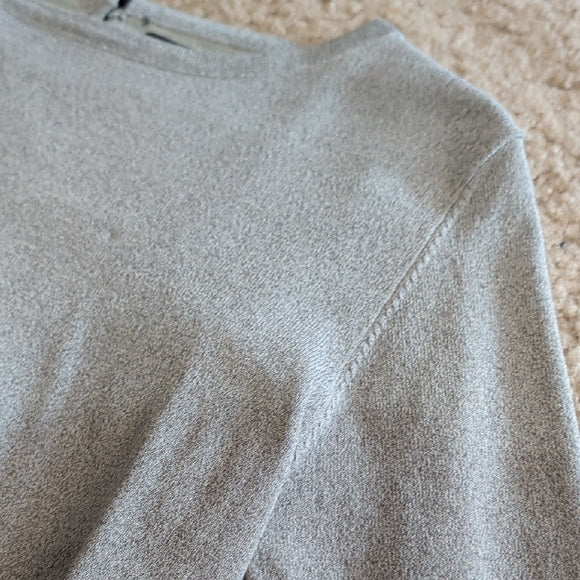 House of Chic Gray Cropped Long Sleeve Top Women's Small
