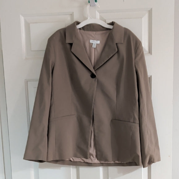 Topshop Women's Taupe Blazer Women's 12