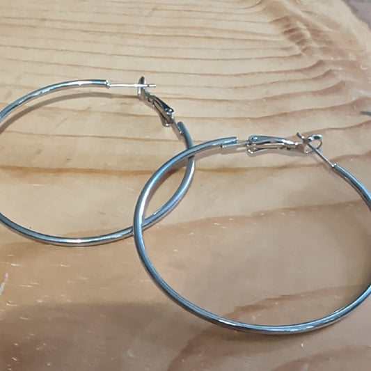 2'' Chic Silver Hoop Earrings