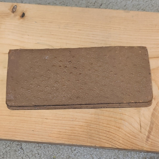 Vintage Textured Brown Rectangular Ostrich Skin Wallet