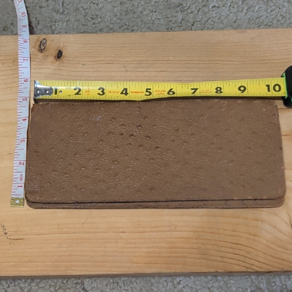 Vintage Textured Brown Rectangular Ostrich Skin Wallet