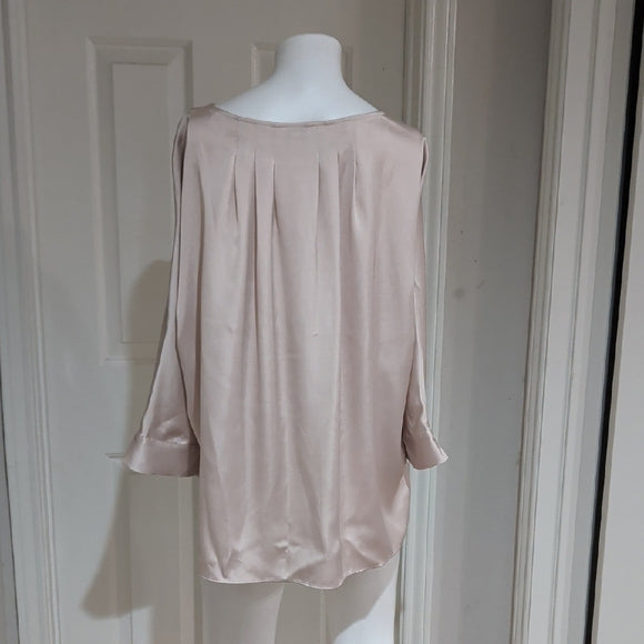 Express Cream/Beige Women's Blouse Large