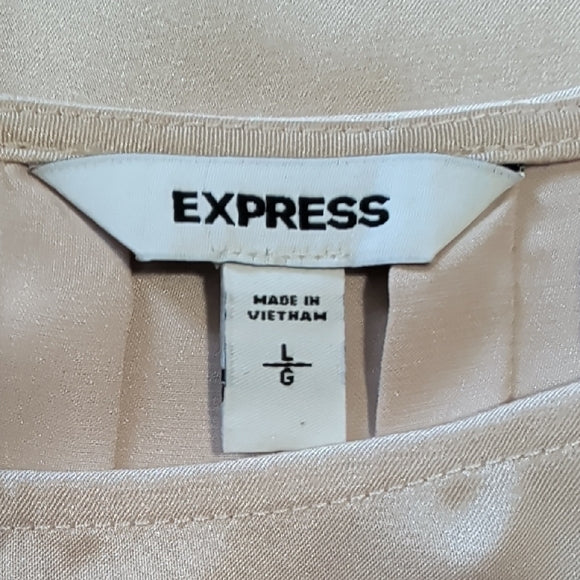Express Cream/Beige Women's Blouse Large