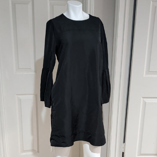 NWT Free Assembly Chic Black Long Sleeve Shift Dress Women's Small