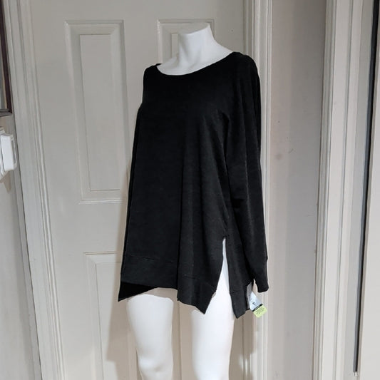 NWT Ideology Dark Gray Long Sleeve Top Women's Tunic 3X