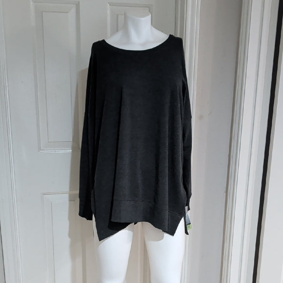 NWT Ideology Dark Gray Long Sleeve Top Women's Tunic 3X