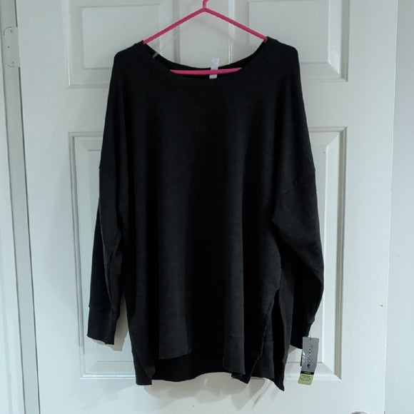 NWT Ideology Dark Gray Long Sleeve Top Women's Tunic 3X